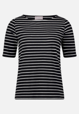 Ringelshirt mit U-Boot-Ausschnitt / Vorderseite