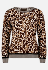Strickpullover mit Animalprint / Vorderseite