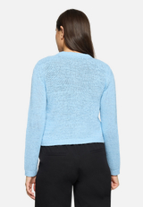 Strick-Cardigan mit aufgesetzten Taschen / Modellfoto Rückseite