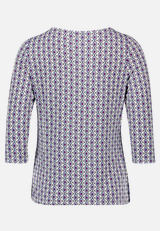 Shirt  3/4 Arm mit grafischem Muster / Rückseite