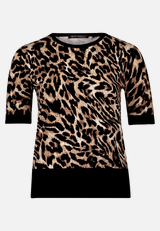 Feinstrickpullover mit Animalprint / Vorderseite