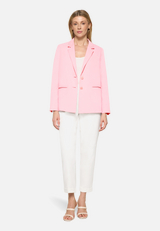 Longblazer mit Reverskragen / Modellfoto Vorderseite (Outfit)