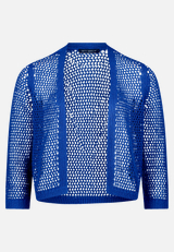 Grobstrickjacke mit Lochmuster / Vorderseite