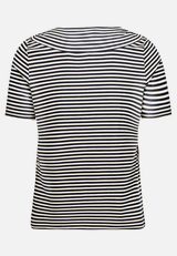 Ringelshirt mit Raffung / Rückseite