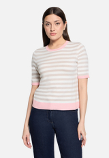 Basic-Pullover kurzarm / Modellfoto Vorderseite