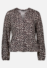 Leo-Bluse  mit V-Ausschnitt  / Vorderseite