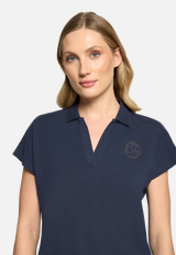 Poloshirt mit Schmucksteinen / Detailbild