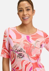 Printshirt mit Schmucksteinen / Detailbild