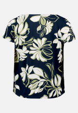 Printshirt mit Wasserfallausschnitt / Rückseite