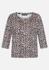 Leo-Shirt  3/4 Arm mit Rundhalsausschnitt / Vorderseite