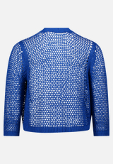 Grobstrickjacke mit Lochmuster / Rückseite