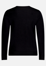 Basic-Strickpullover mit Rundhalsausschnitt / Rückseite