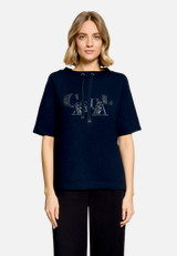 Sweatshirt  kurzarm mit Tunnelzug / Modellfoto Vorderseite