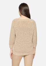 Strickpullover mit Struktur / Modellfoto Rückseite