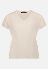 T-Shirt  aus Crêpe-Stoff mit V-Ausschnitt  / Vorderseite