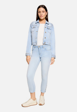 Jeansjacke langarm / Modellfoto Vorderseite (Outfit)