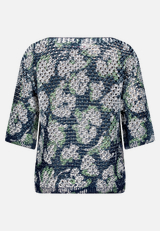 Lochstrick-Pullover  mit Blumenmuster / Rückseite