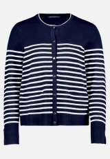 Basic-Strickjacke mit Streifen / Vorderseite