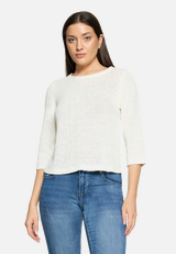 Strickpullover mit 3/4 Arm / Modellfoto Vorderseite