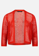 Grobstrickjacke mit Lochmuster / Vorderseite
