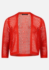 Grobstrickjacke mit Lochmuster / Vorderseite