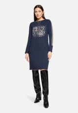 Jerseykleid mit 3/4 Arm / Modellfoto Vorderseite