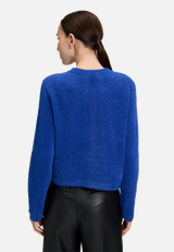Casual-Strickjacke mit Knopfleiste / Modellfoto Rückseite