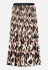 Plisseerock Midi mit Leoprint / Vorderseite