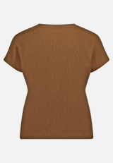 T-Shirt  aus Crêpe-Stoff mit V-Ausschnitt  / Rückseite