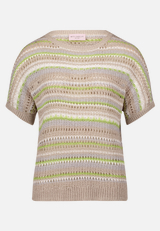 Lochstrick-Pullover mit U-Boot-Ausschnitt / Vorderseite