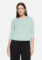 Strickpullover mit 3/4 Arm / Modellfoto Vorderseite