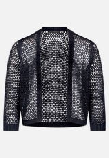 Grobstrickjacke mit Lochmuster / Vorderseite