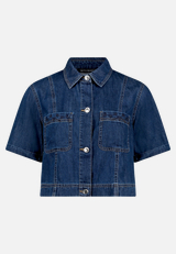 Jeansjacke mit Kragen / Vorderseite