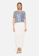 Ringelshirt mit Placement / Modellfoto Vorderseite (Outfit)