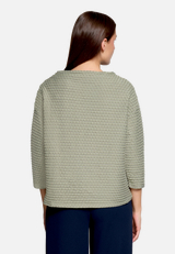 Sweatshirt  3/4 Arm mit Strukturmuster  / Modellfoto Rückseite