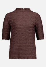 Crinkle-Shirt  mit Stehkragen  / Vorderseite
