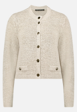 Strick-Cardigan mit aufgesetzten Taschen / Vorderseite