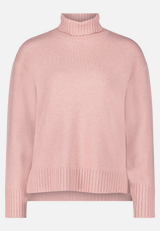 Feinstrickpullover mit hohem Kragen / Vorderseite