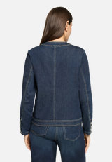 Jeansjacke mit Knöpfen / Modellfoto Rückseite