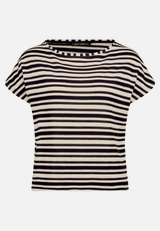 Gestreiftes T-Shirt  mit U-Boot Ausschnitt  / Vorderseite