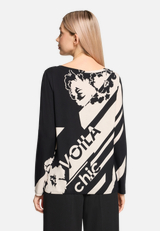 Casual-Shirt mit Gummizug / Modellfoto Rückseite