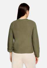 Casual-Jacke mit Rippenstruktur / Modellfoto Rückseite