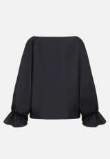 Satin-Bluse mit U-Boot-Ausschnitt / Rückseite
