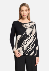 Casual-Shirt mit Gummizug / Modellfoto Vorderseite
