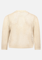 Grobstrickjacke mit Lochmuster / Rückseite
