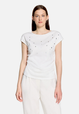 Casual-Shirt mit Rippenstruktur / Modellfoto Vorderseite