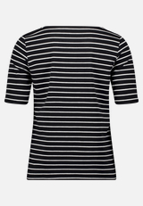 Ringelshirt mit U-Boot-Ausschnitt / Rückseite