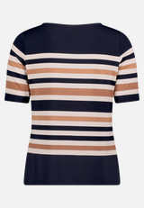 Gestreiftes T-Shirt  mit U-Boot Ausschnitt  / Rückseite