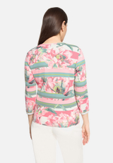 Shirtjacke mit Rippenstruktur / Modellfoto Rückseite
