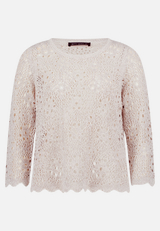 Lochstrick-Pullover  mit 3/4 Arm  / Vorderseite